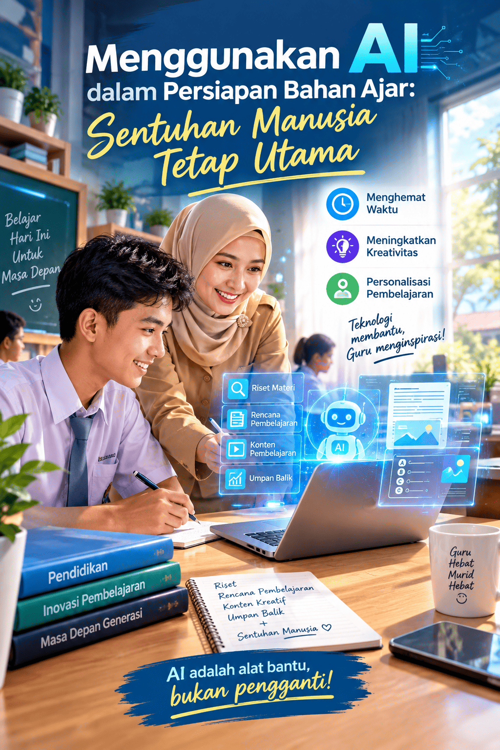 Menggunakan AI dalam Persiapan Bahan Ajar: Sentuhan Manusia Tetap Utama